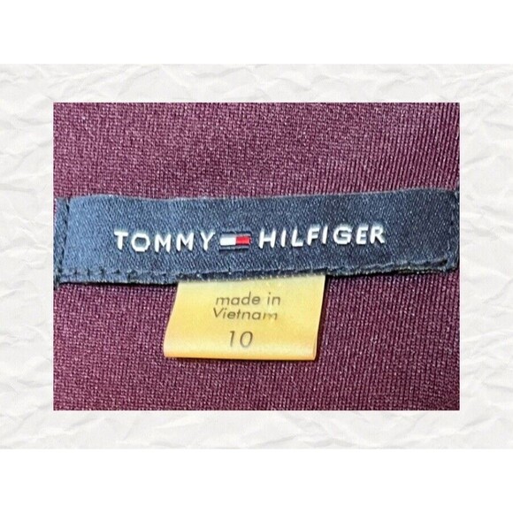 “Tommy Hilfiger” Women's Tie-Waist Scuba Crepe Plum Colored Dress Size 10 - Picture 6 of 6